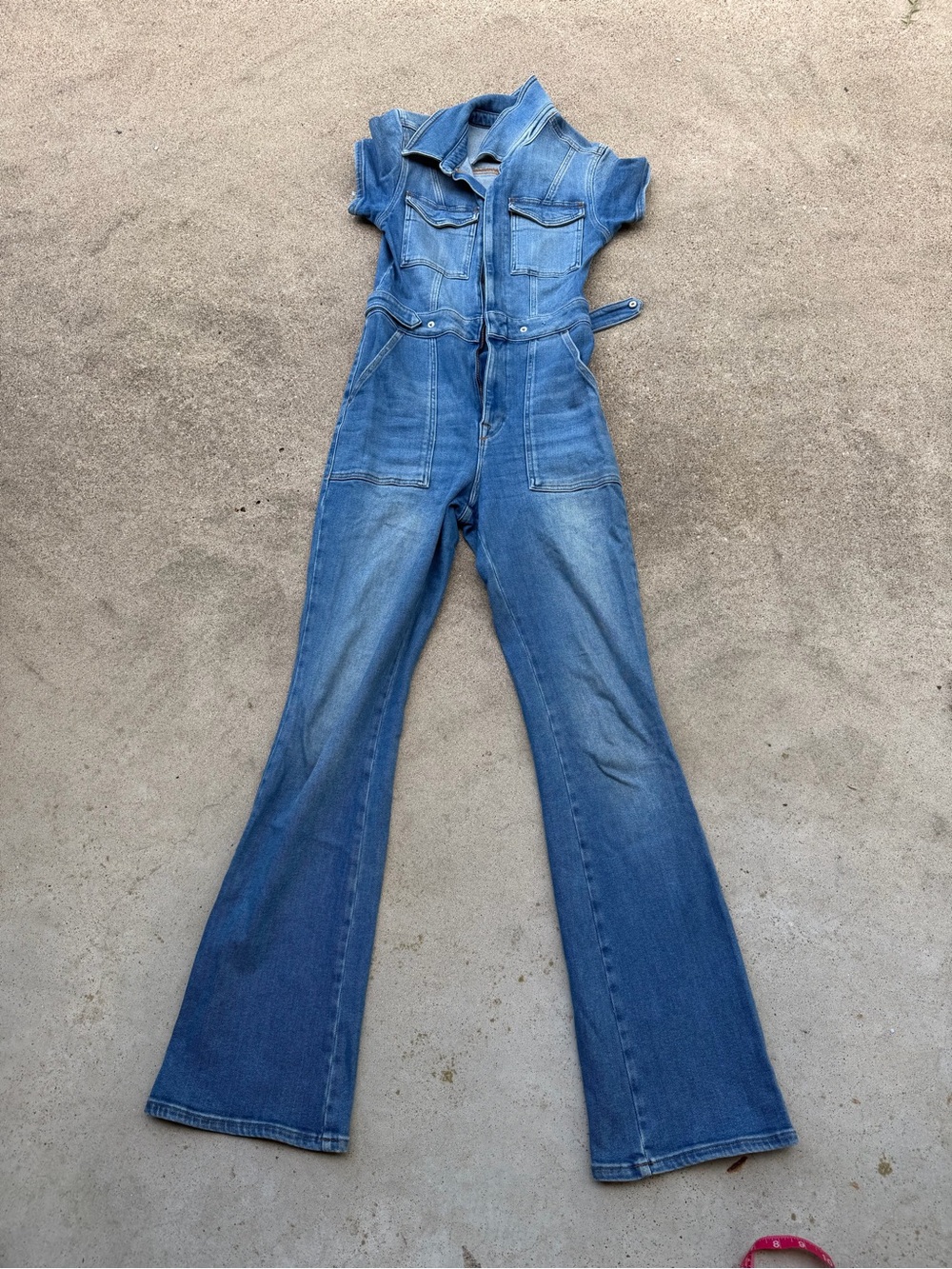 Good American Sz 2 M Flare Jumpsuit like new